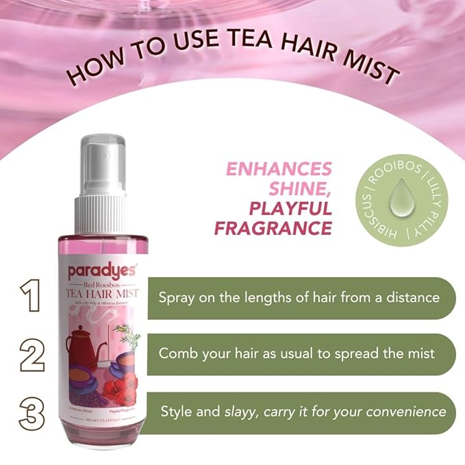 Paradyes Red Roobios Tea Hair Perfume for Intense Hydration & Calming Fragrance - 100 Ml