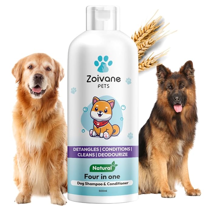 Zoivane Dog Shampoo - 500 Milliliter | 4 in 1 Dog Shampoo With Conditioner | Pack of 1