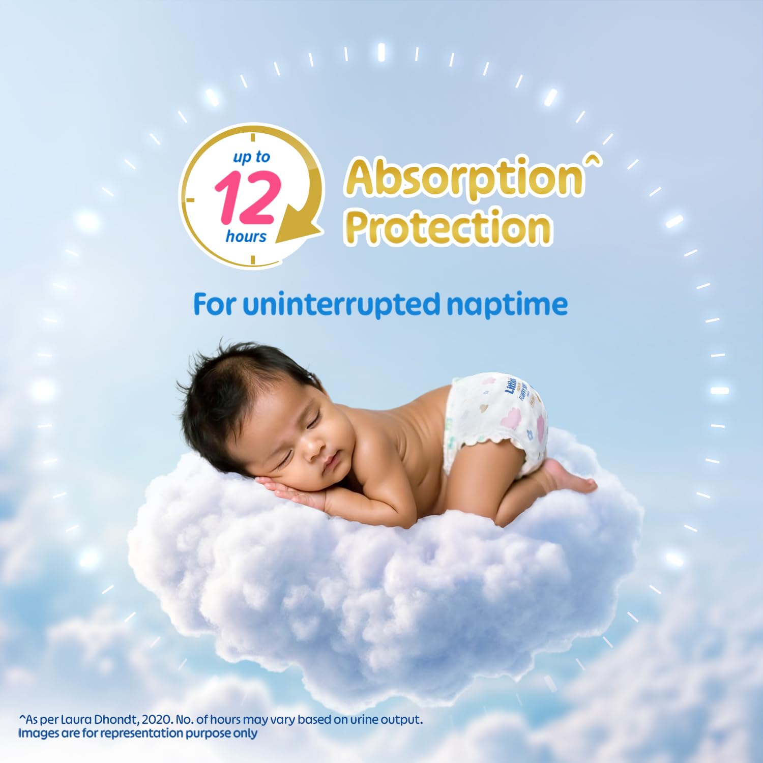 Little's Premium Baby Diapers XL Size (Extra Large) Pants Style | 12-17 kg | 54 Count | Super Jumbo FluffySoft Baby Diaper with Leakage Guard, Wetness Indicator & 12 Hours Absorption