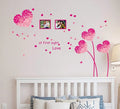 Decals Design Heart Shaped Flowers with Blowing Petals Wall Decal
