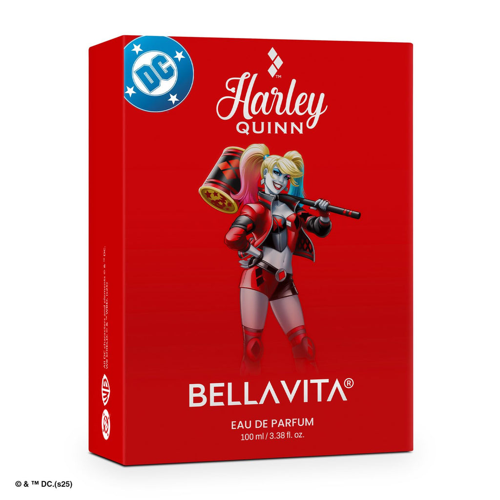 BELLAVITA HARLEY QUINN | Long Lasting EDP 100ml Perfume for Woman | Red Fruits, Jasmine and Patchouli | Premium Fragrance for Women