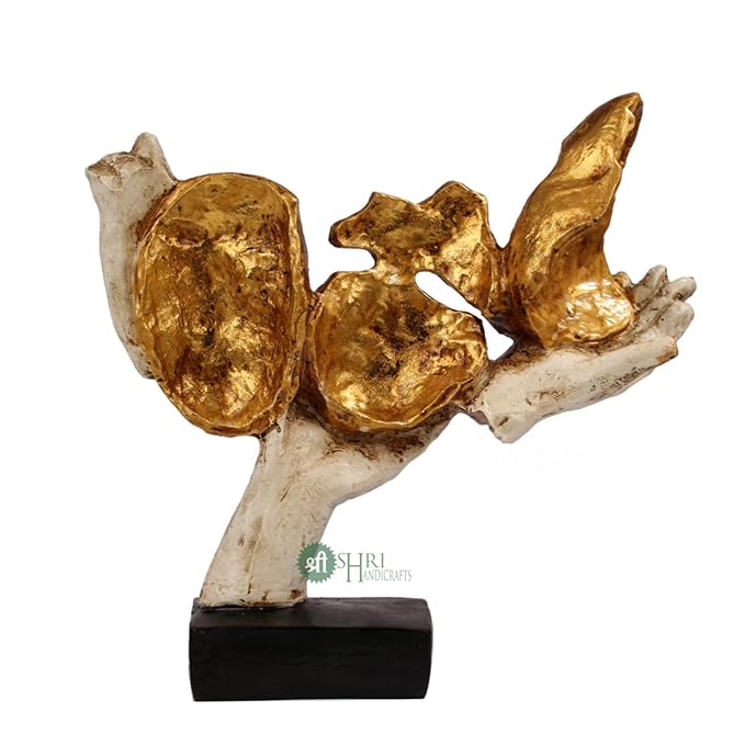 Indicast Resin Modern Human Faces Statue Sculpture Table Desk Decor 10 Inch Handcrafted Decorative Showpiece