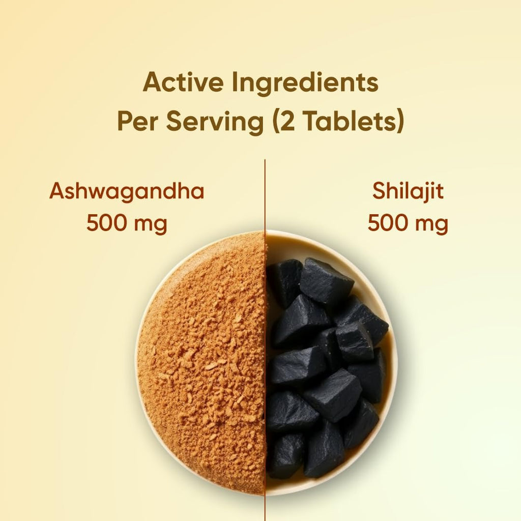 Cureforever Shilajit & Ashwagandha Tablets 1000mg/serving - 60 Tabs