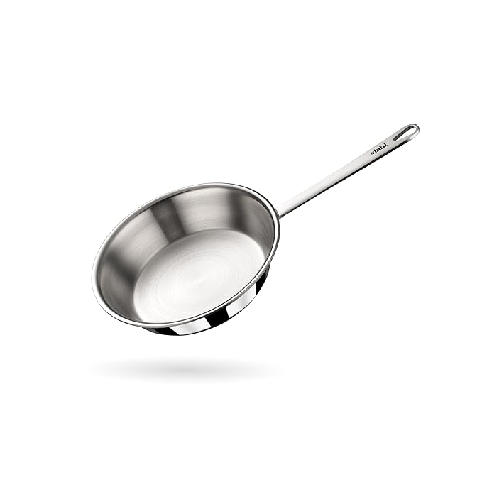 Stahl Artisan Triply Stainless Steel Mikro Frypan, Mini Frying Pan, 1 Omelette Pan | Induction & Gas Stove Compatible | 240 Ml | 12 Cm