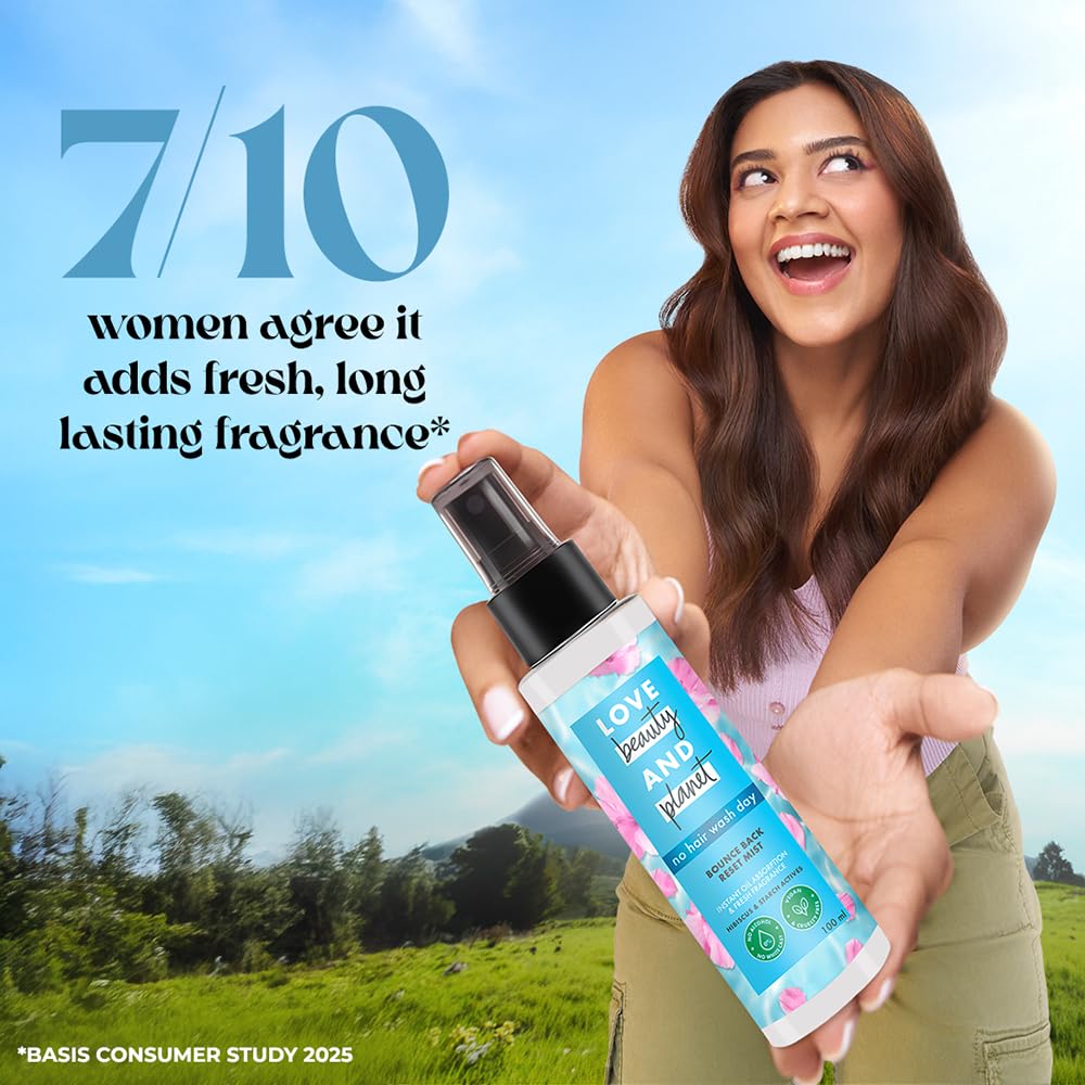 Love Beauty & Planet Reset Mist - No Alcohol Dry Shampoo | For Bouncy & Fresh Hair 100 ml