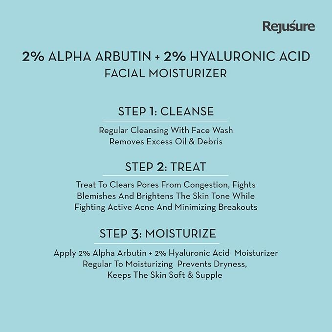 Rejusure Alpha Arbutin 2% + Hyaluronic Acid 2% Face Moisturizer - 50 Ml