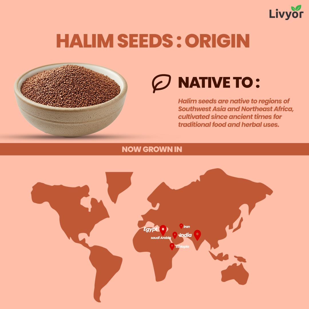 Livyor Premium Halim Seeds for eating - 400 g | Aliv seeds | Garden Cress Seeds | High in Fibre | Helps in hair growth | Rich in Omega 3 | Raw and Natural | Immunity Booster Super food | Pack of 1