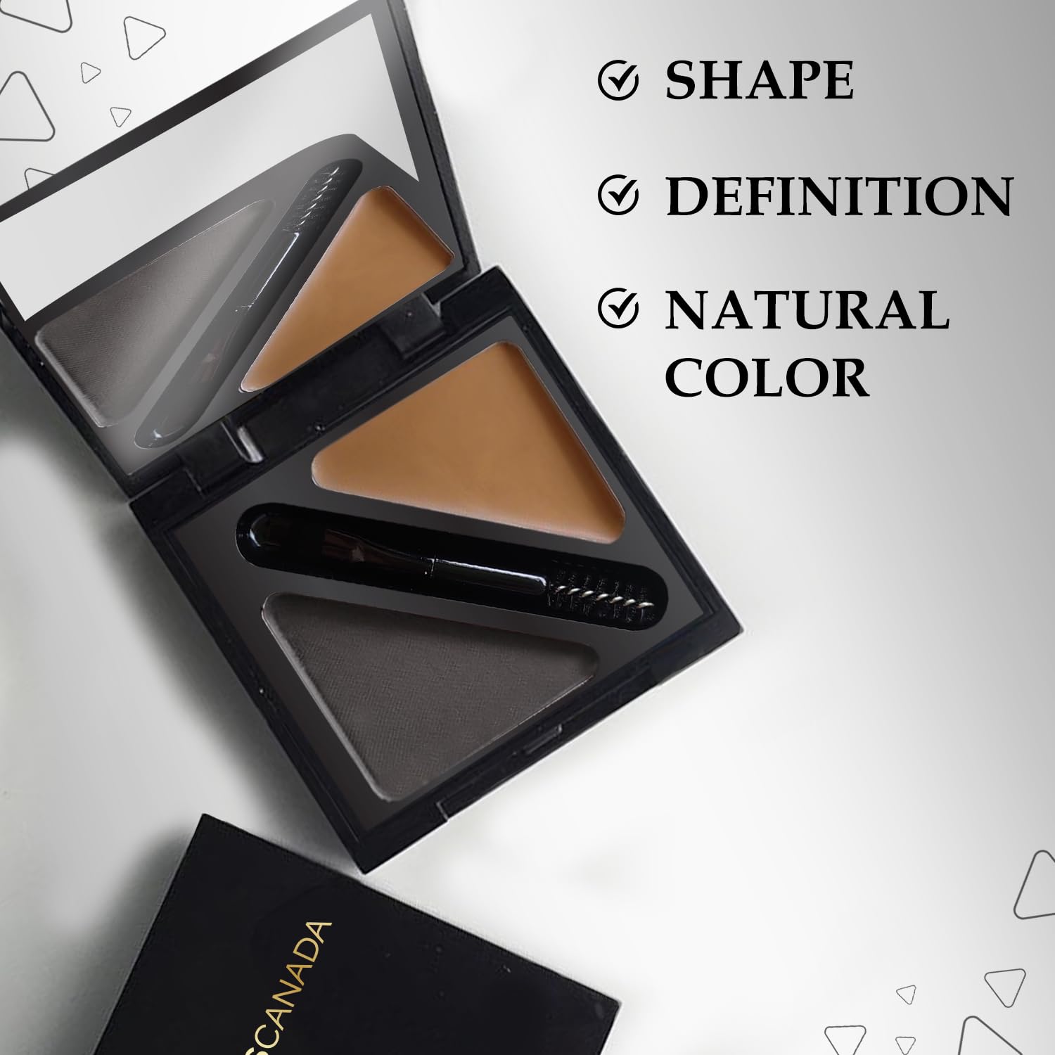 FACES CANADA HD Shape Up Brow Kit - Grey 01, 2.8g | Eyebrow Duo Kit - Wax & Powder With Brush | Long-Lasting | Precise & Natural Looking | Rich Color Payoff | Shaped & Defined Brows | Cruelty-free