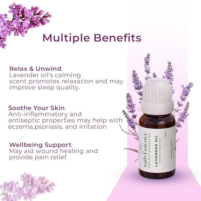 Xalivessence Lavender Essential Oil - 15 ml (Pack of 2)