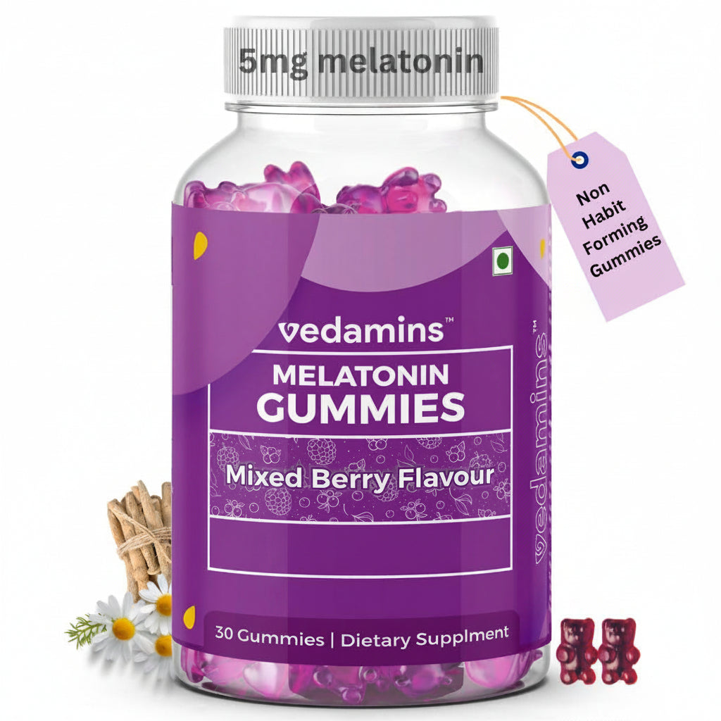 Vedamins Melatonin 5mg Gummy I Sleep Gummies for Men & Women - 30 Gummies | Mixed Berry Flavour