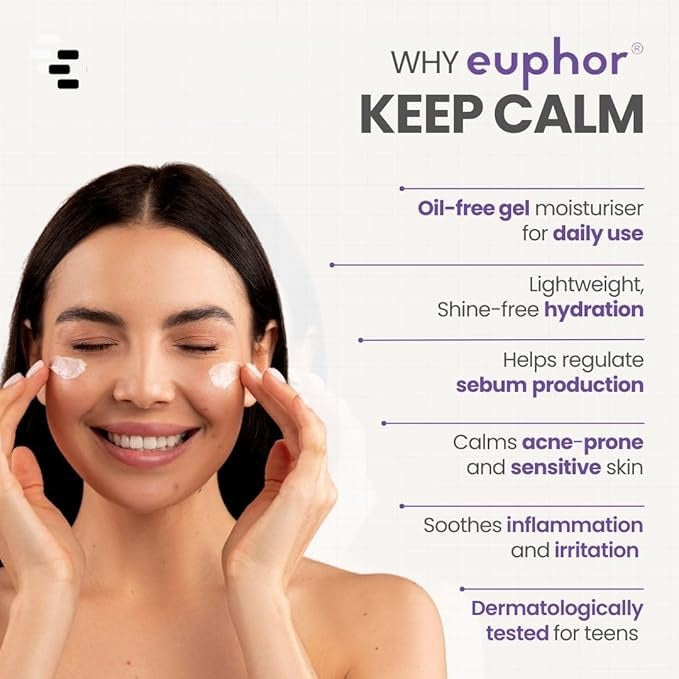 Euphor Teens Oil-free Gel Moisturiser- Keep Calm - 120 ml (Pack of 3)
