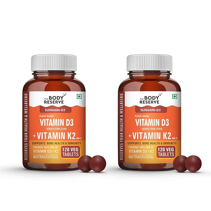 The Body Reserve Vitamin D3 K2 MK7 - 120 tabs (Pack of 2)