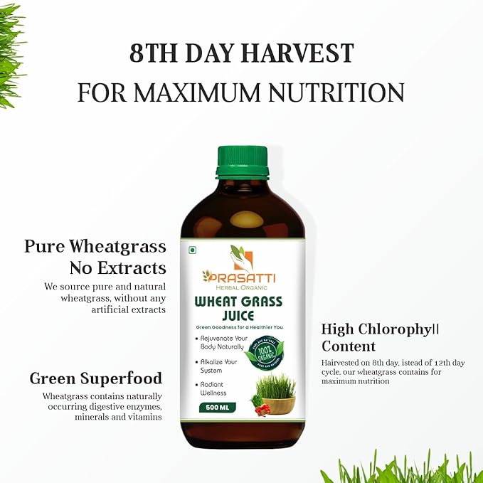 Prasatti Herbal Organic Wheatgrass Juice - 500 Ml