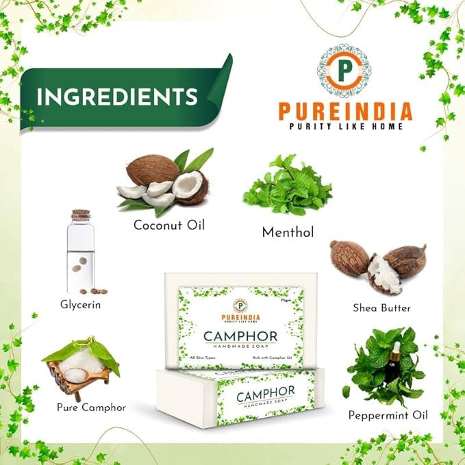Pureindia Handmade Camphor Soap - 75 gms
