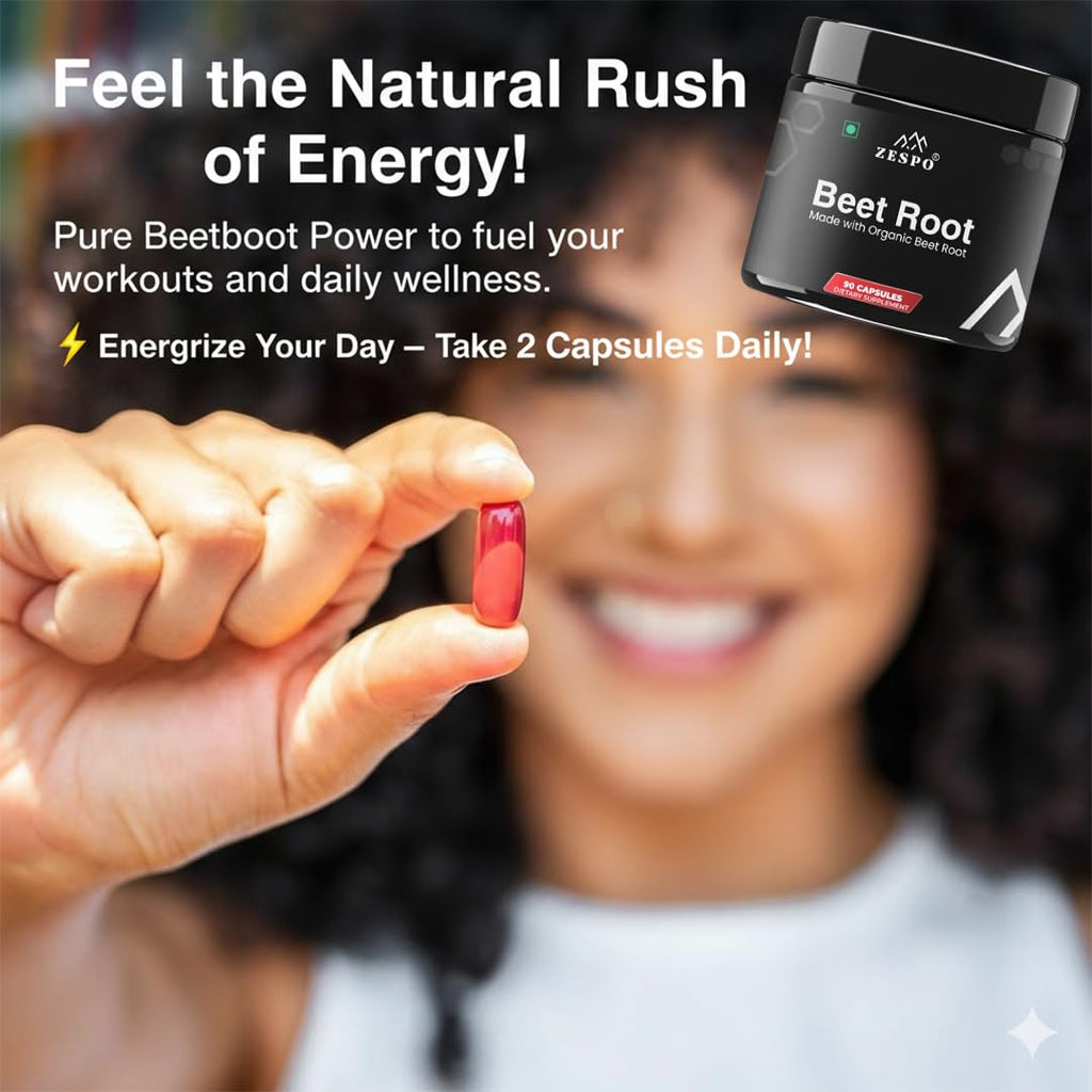 Zespo Organic Beet Root Capsules 1000mg â€“ Supports Heart Health, Blood Pressure, Energy, Antioxidant & Stamina â€“ Vegan, Non-GMO | 90 Capsules