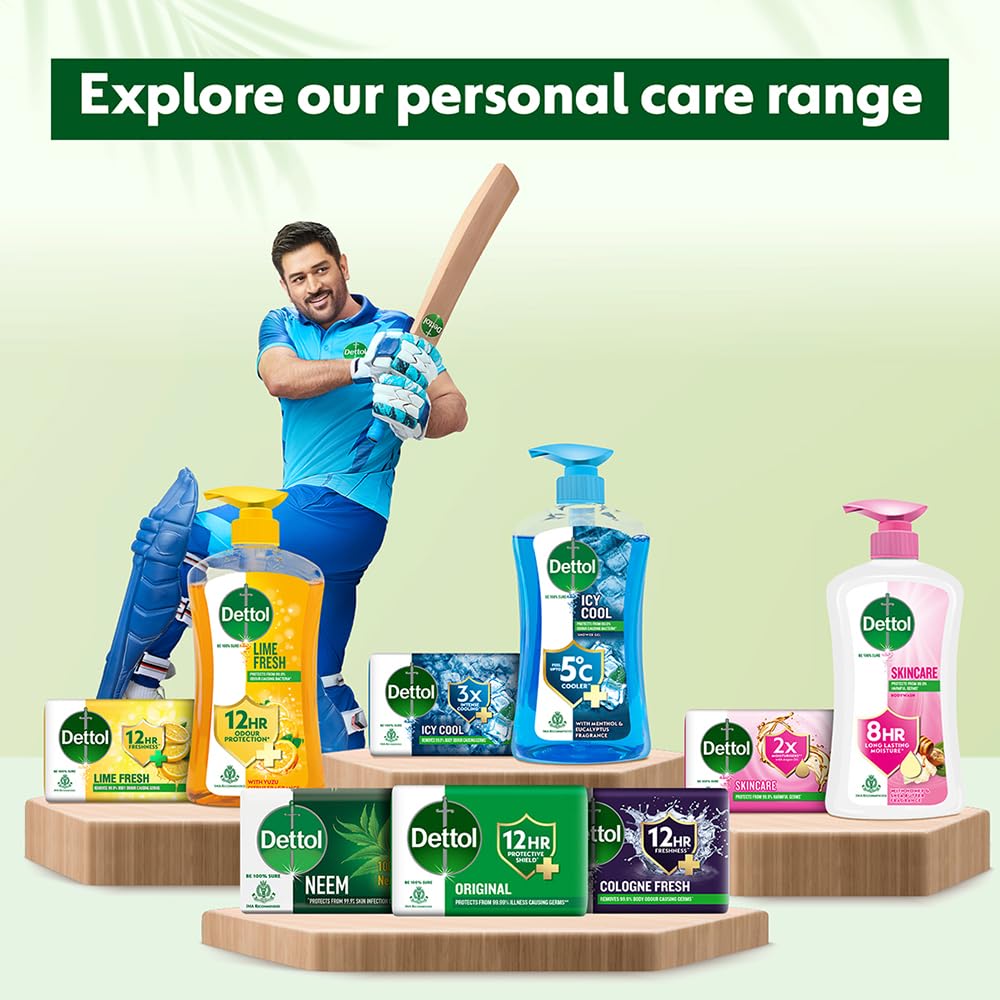 Dettol Skincare Body Wash and Shower Gel for Women and Men, 250ml | Soap-Free Bodywash | 8h Moisturization