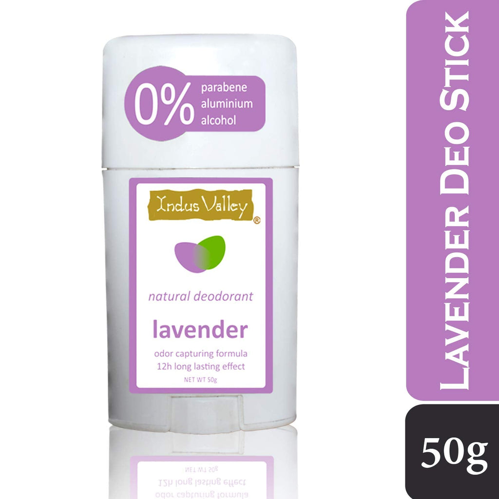 INDUS VALLEY Lavender Deodorant Stick for Unisex, 50g