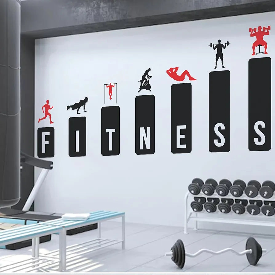StickMe Gym Fitness Workout Body Building Motivation Sports Wall Sticker Premium Large - 170 x 80 cm
