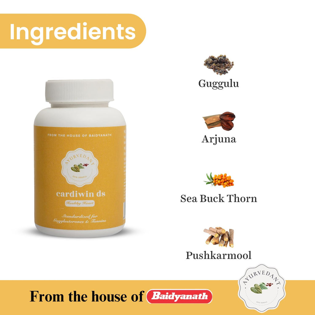 Baidyanath Asli Ayurved Ayurvedant Cardiwin Ds - Heart Health & Cholesterol Support | | 60 Tablets