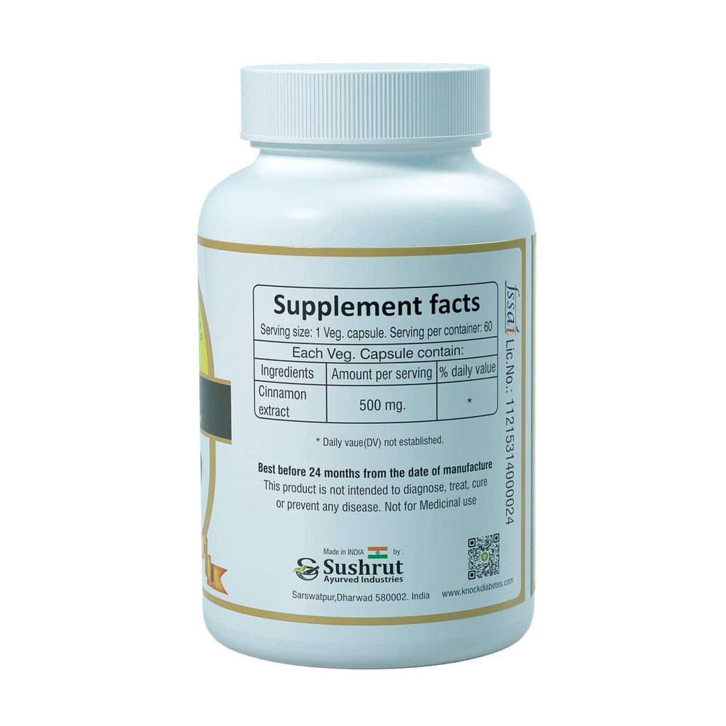 Natural, Pure, Safe Cinnamon Dietary Supplement, 500 mg (60 Vegetarian Capsules)