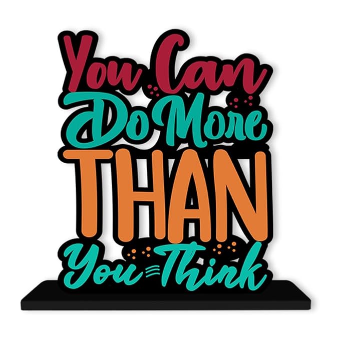 Artvibes Wooden Idols and Figurine You Can Do More Than You Think Quotes Table Decor for Office Desk Showpiece