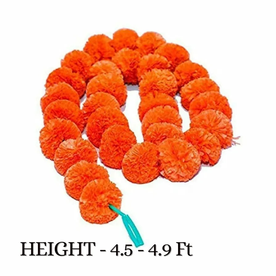 Artificial Marigold Garlands Pack of 15 Yellow Orange & Multi