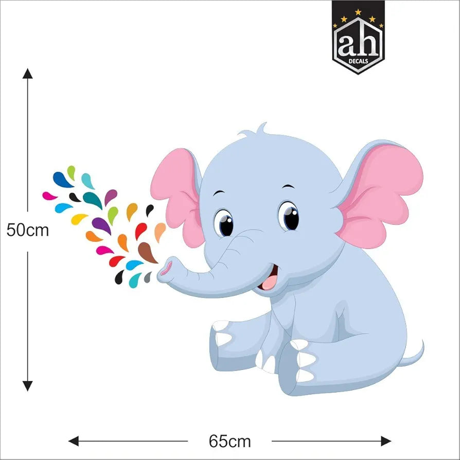 AH Decals Amazing Vinyl Wall Stickers for Home Living Bed Kids Room Multi-Colors Elephant_01