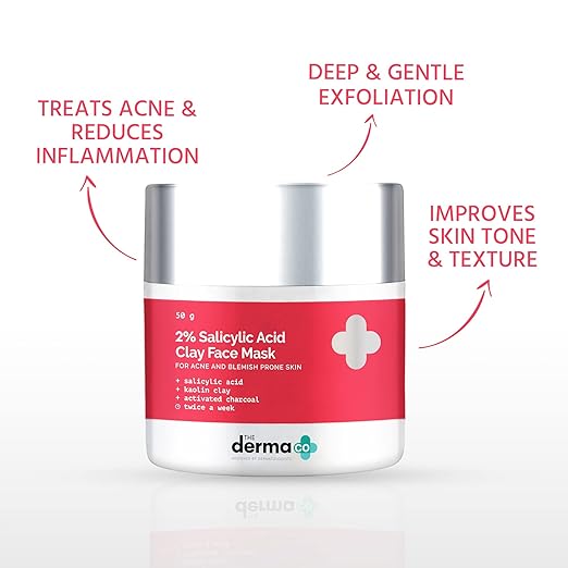 The Derma Co 2% Salicylic Acid Clay Face Mask - 50 gms