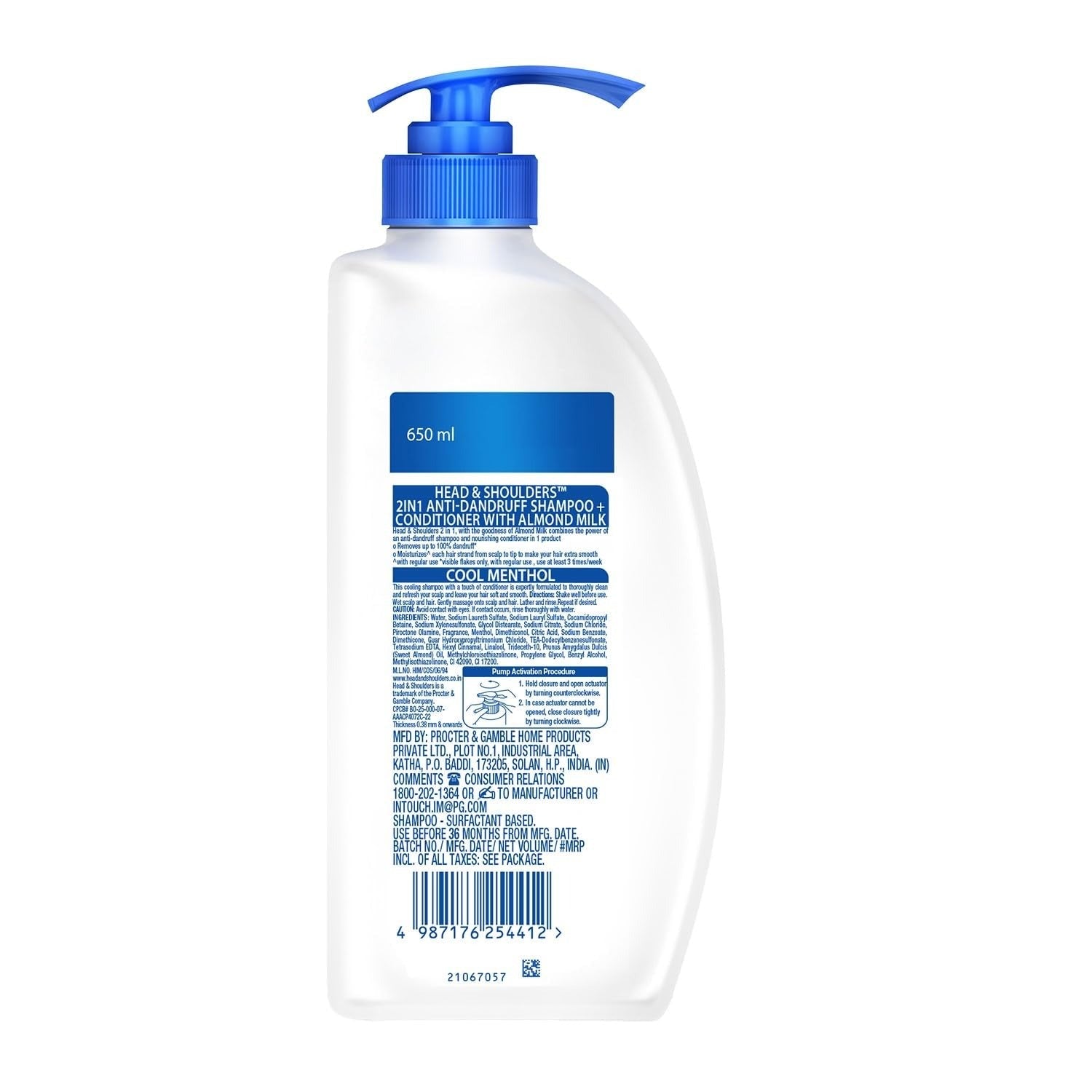 Head & Shoulders 2-in-1 Cool Menthol Anti Dandruff Shampoo + Conditioner - 650 ml