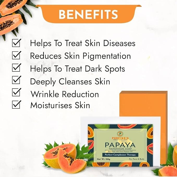 Pureindia Handmade Premium Papaya Soap - 100 gms