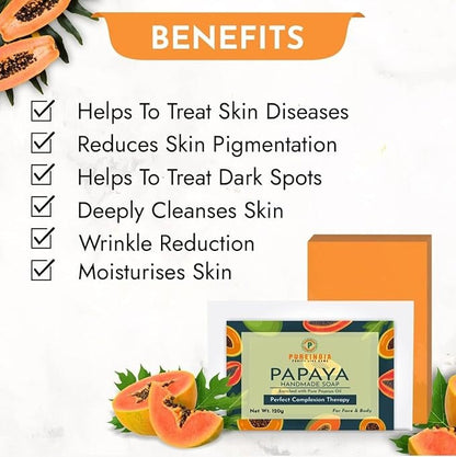 Pureindia Handmade Premium Papaya Soap - 100 gms