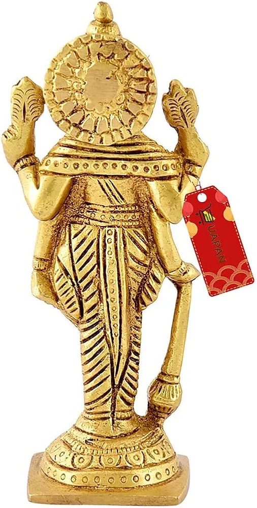 Uapan Lord Bhagwan Vishnu Narayann Idol I Holding Club Gada for Home Decor Mandir Temple Decorative Showpiece 14 cm