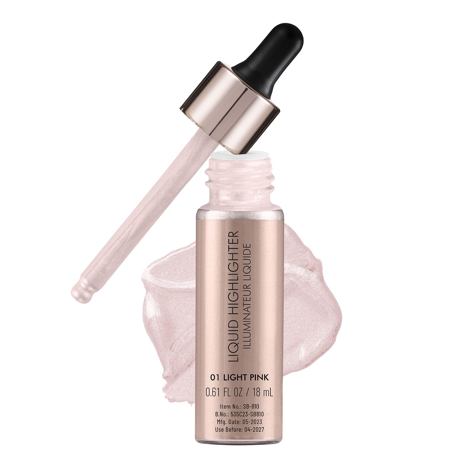 Swiss Beauty Drop & Glow Liquid Highlighter | Face Makeup | Illuminating Liquid Highlighter With Dewy Finish | Shade -Light Pink, 18ml