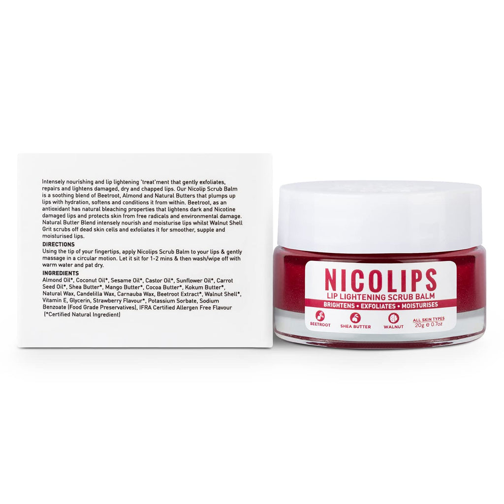Bella Vita Organic NicoLips Lip Lightening Scrub Balm - 20 gms