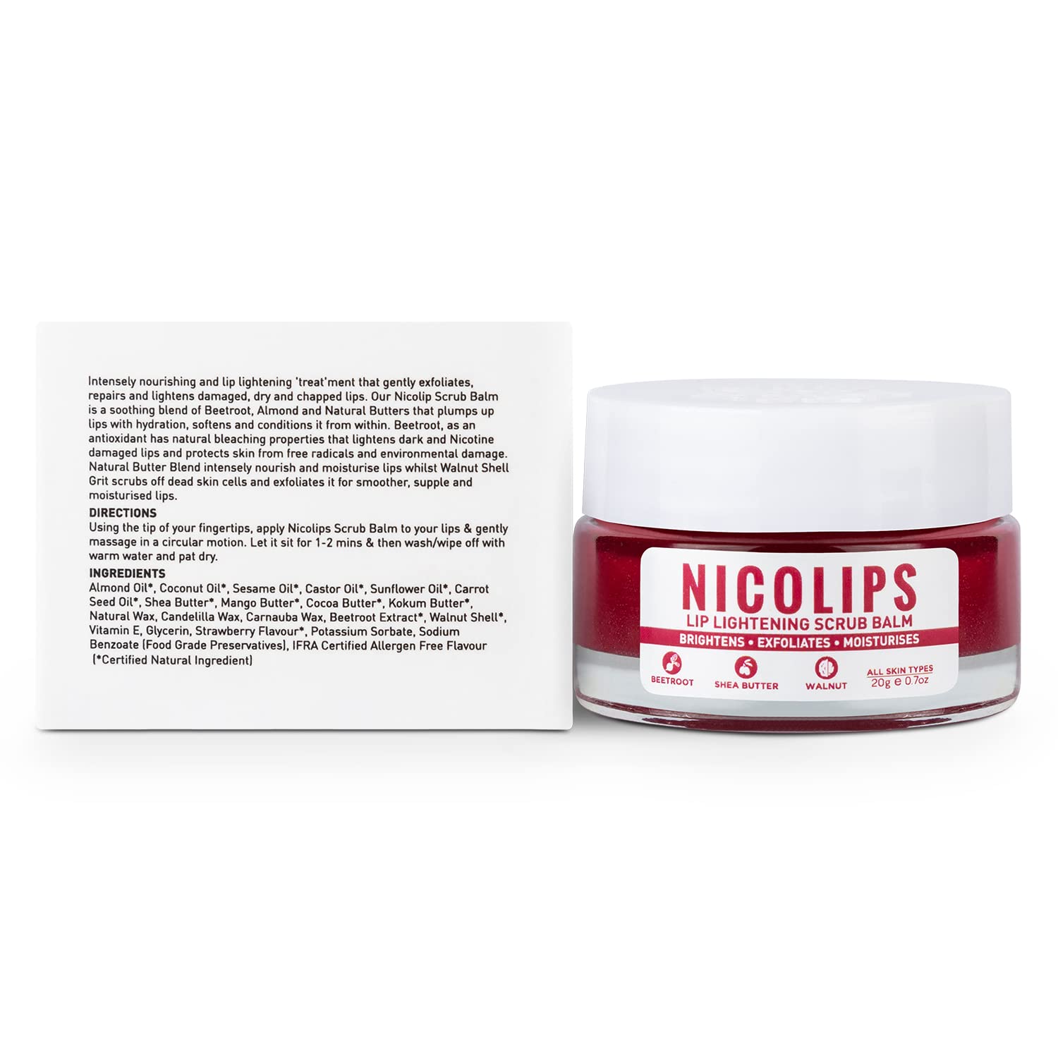 Bella Vita Organic NicoLips Lip Lightening Scrub Balm - 20 gms