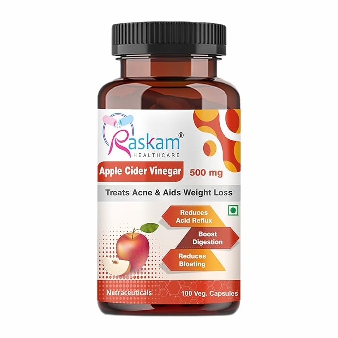Raskam Apple Cider Vinegar 500 mg Capsules - 100 Caps