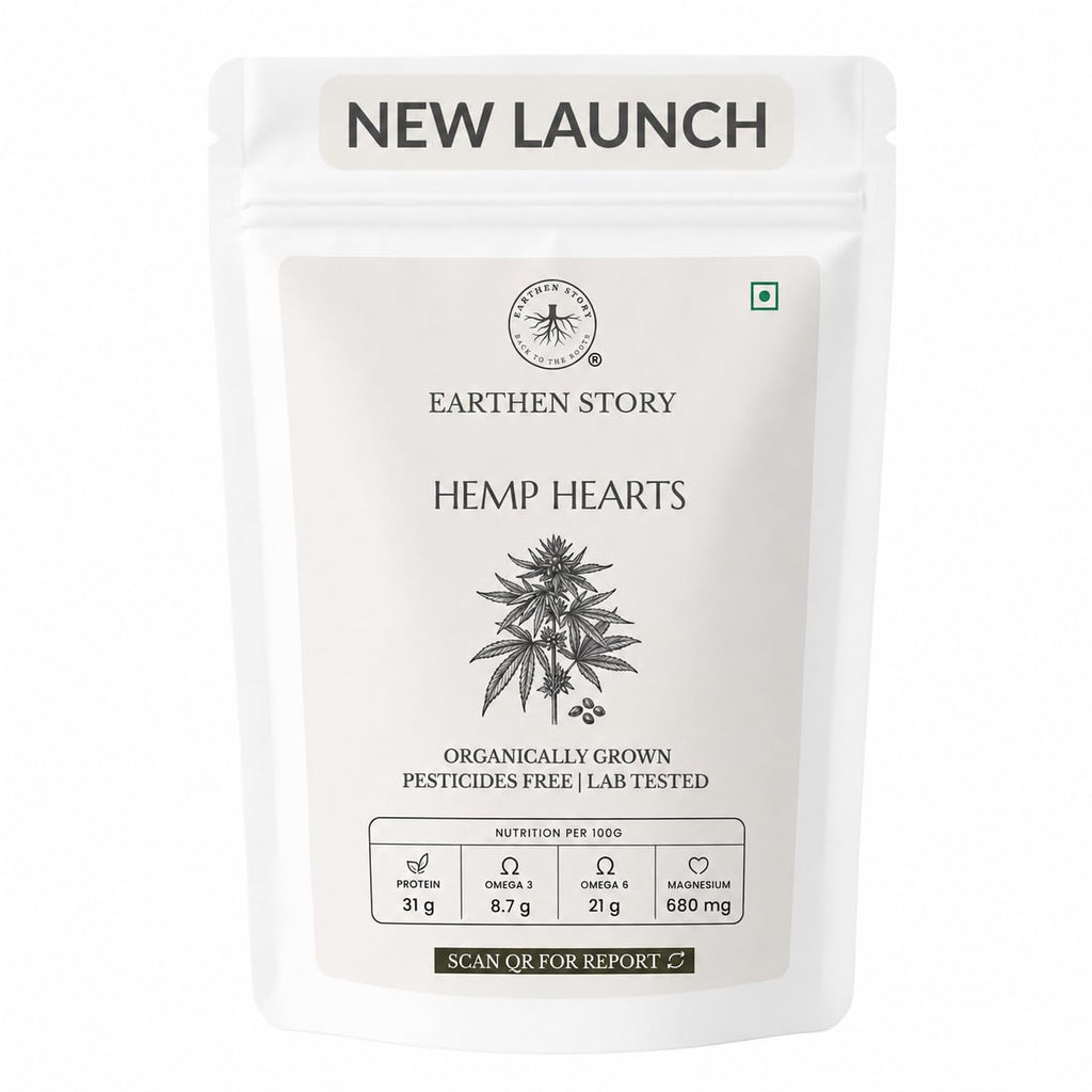 Earthen Story Hemp Hearts, 150g | Himalayan Origin Shelled Hemp Seeds | Rich in Plant Protein & Omega 3 | Lab Tested for Pesticide Residues | Mild Nutty Taste | Superfood for Smoothies, Salads & Breakfast
