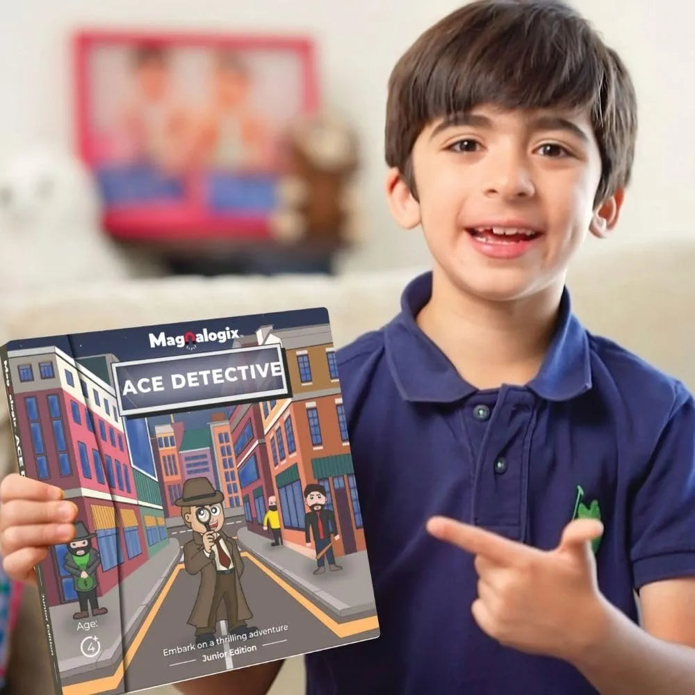 Pelikas Toyz Mind Game Brain 5 Year Old, Detective Games, Brain Game, Educational Toys for Kids 4 to 6 Years Old, Magnalogix Magnetic Games - Ace Detective Junior