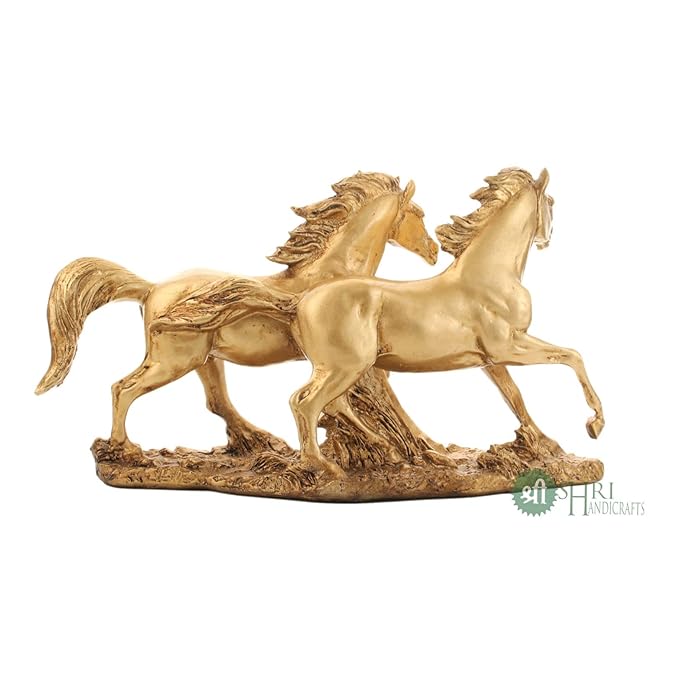Indicast Resin Feng Shui 6"  Inch Running Horse Statue Handcrafted Decorative Showpiece Idol | Home Decor Animal Figurines