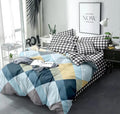 The Home Style Cotton Feel Glace Cotton Elastic Fitted Printed Queen Size Double Bed Bedsheet With 2 Pillow Cover,300 TC Light Iceberg Blue