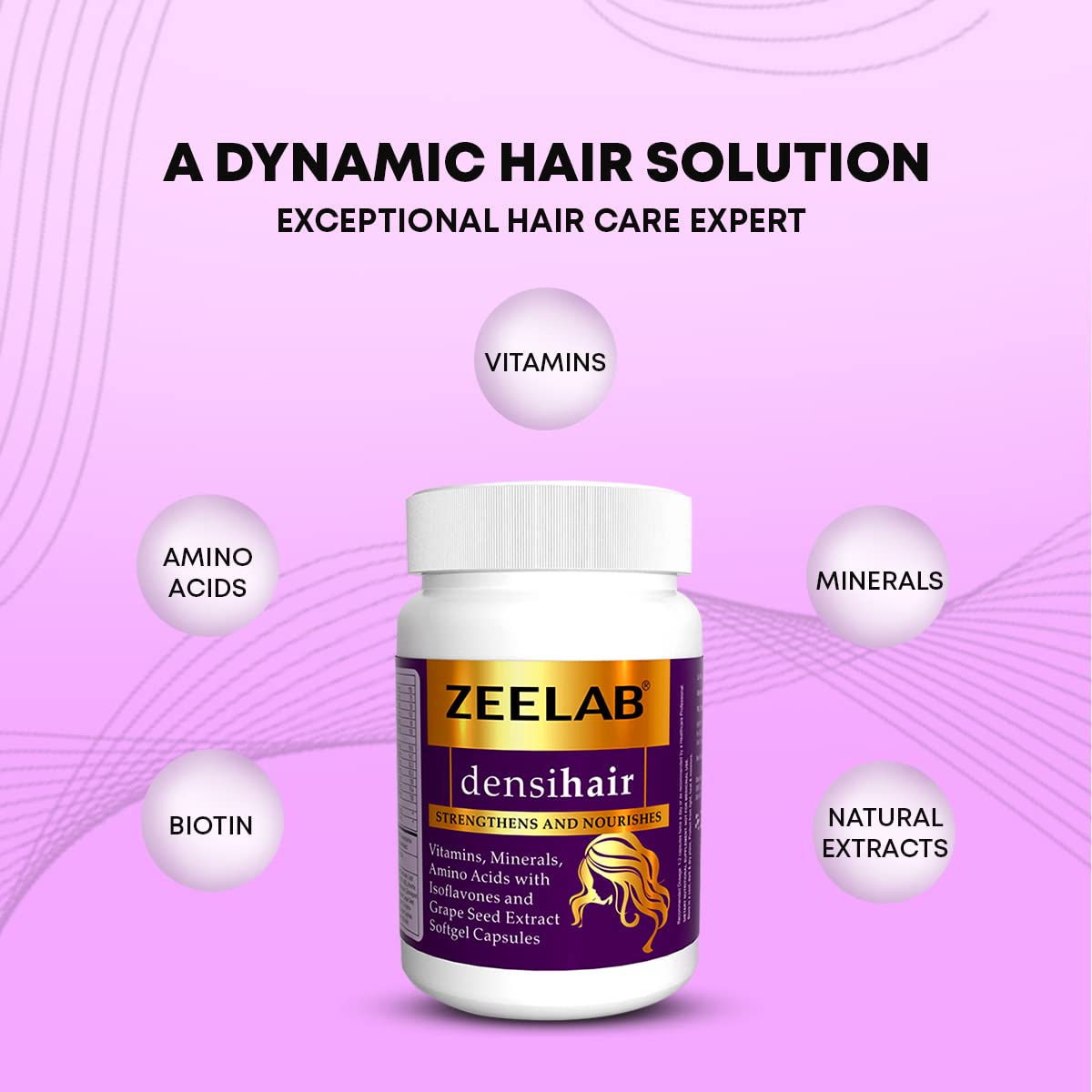 Zeelab Densihair Capsules | 30 Softgel Capsules in Bottle | Biotin Supplement for Women Hair Growth | Multivitamin Hair Care Products for Women