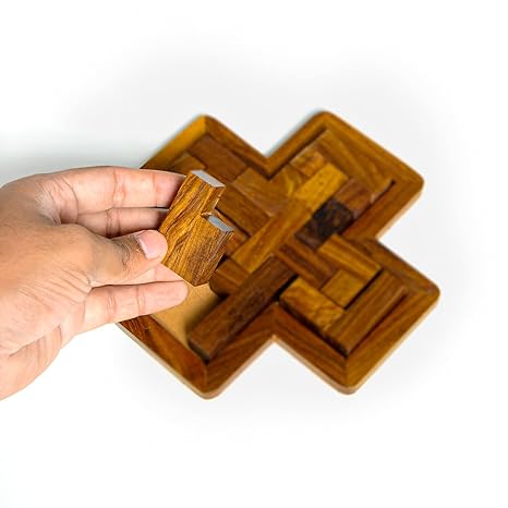 Mittimate Cross Pentomino Puzzle for Kids Age 6 to 10 Year Old I Brain Development Wooden Jigsaw Puzzle Toys