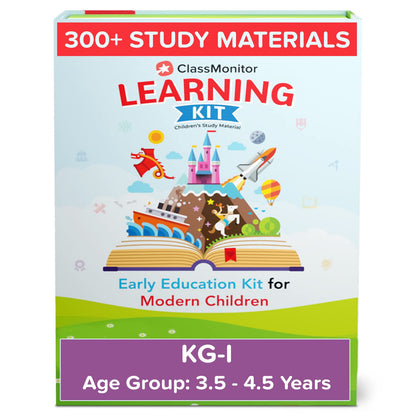 ClassMonitor KG1 Learning Educational Kit with Free App with 300+ Early Preschool Learning Activity Worksheets for kids of Age 3.5 - 4.5 Years