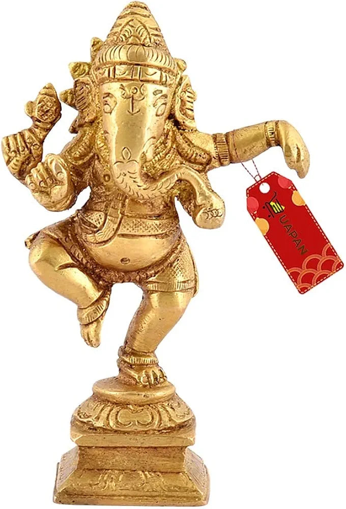 Uapan Brass Dancing Ganesha Idol Pooja Pooja Temple Daily Worship Brass Material Ganesh Brass Idol