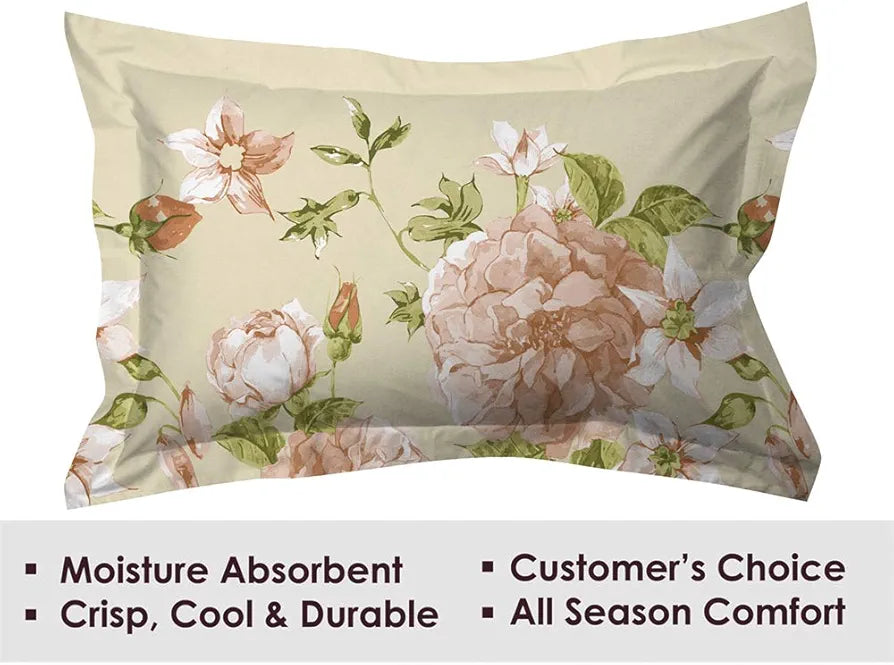 Layers Tuscany Repeat Cotton 104 TC Single Bedsheet Set Green