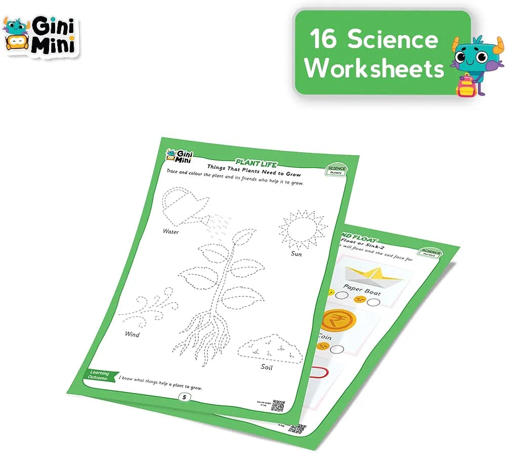 GiniMini 300 Nursery Worksheets for 2 3 4 5 6 Years, Fun Learning Activities, Return & Birthday Gifts for Boys, Girls