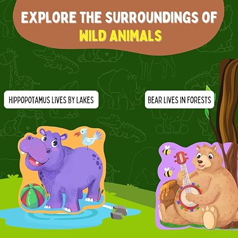 PepPlay My First Touch and Feel Puzzle Wild Animals Three Piece Puzzle Learning for Toddlers
