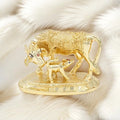 Jaipur Ace Kamdhenu Cow With Calf Statue Golden Cow