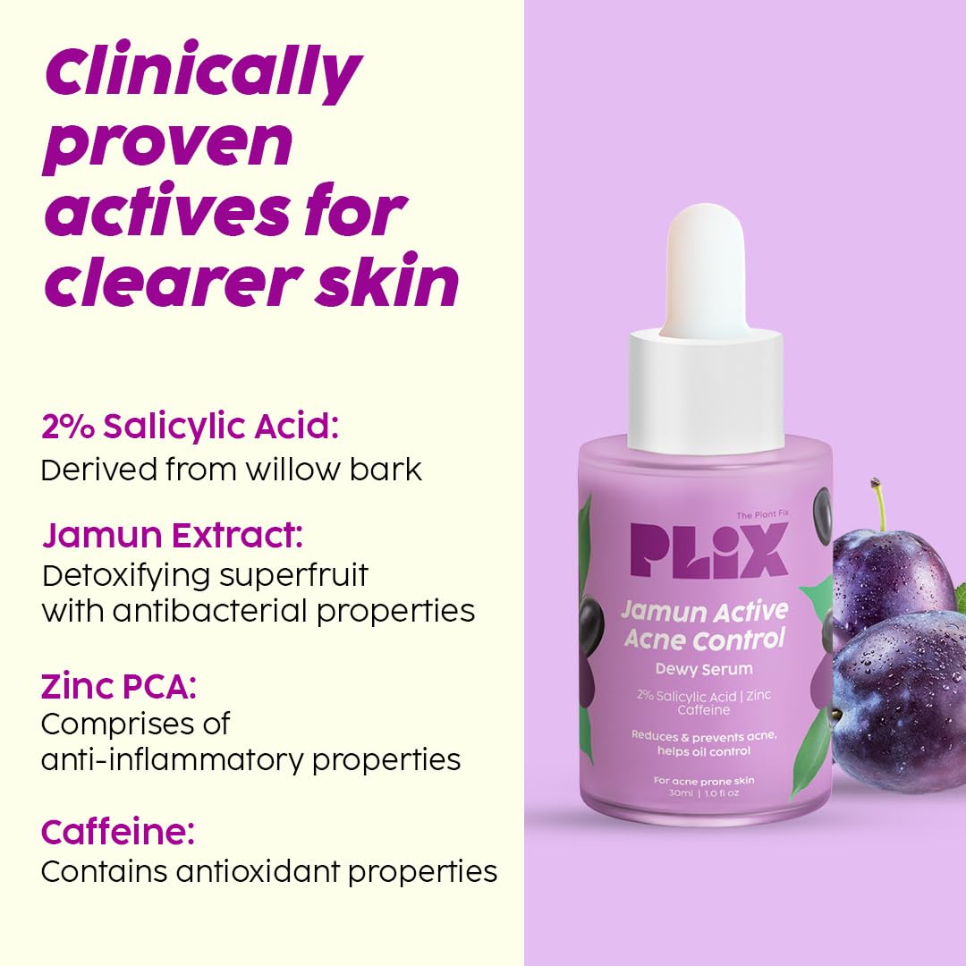 PLIX  Jamun Face Wash and Active Acne Serum Combo(100ML + 30ML)