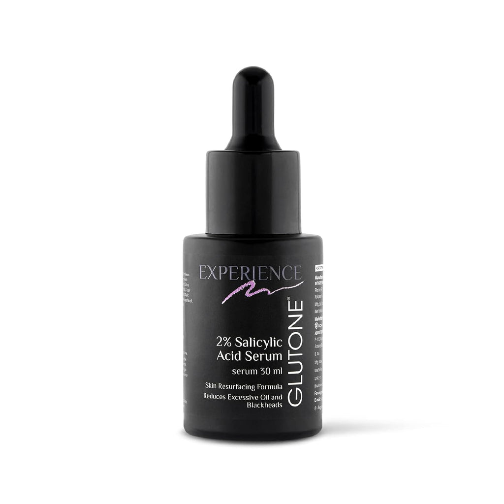 Glutone 2% Salicylic Acid Serum for oily & acne-prone skin | Reduces Excessive oil and blackheads | Gently exfoliates & Unclogs Pores | Smoothens the Skin | 30 ml